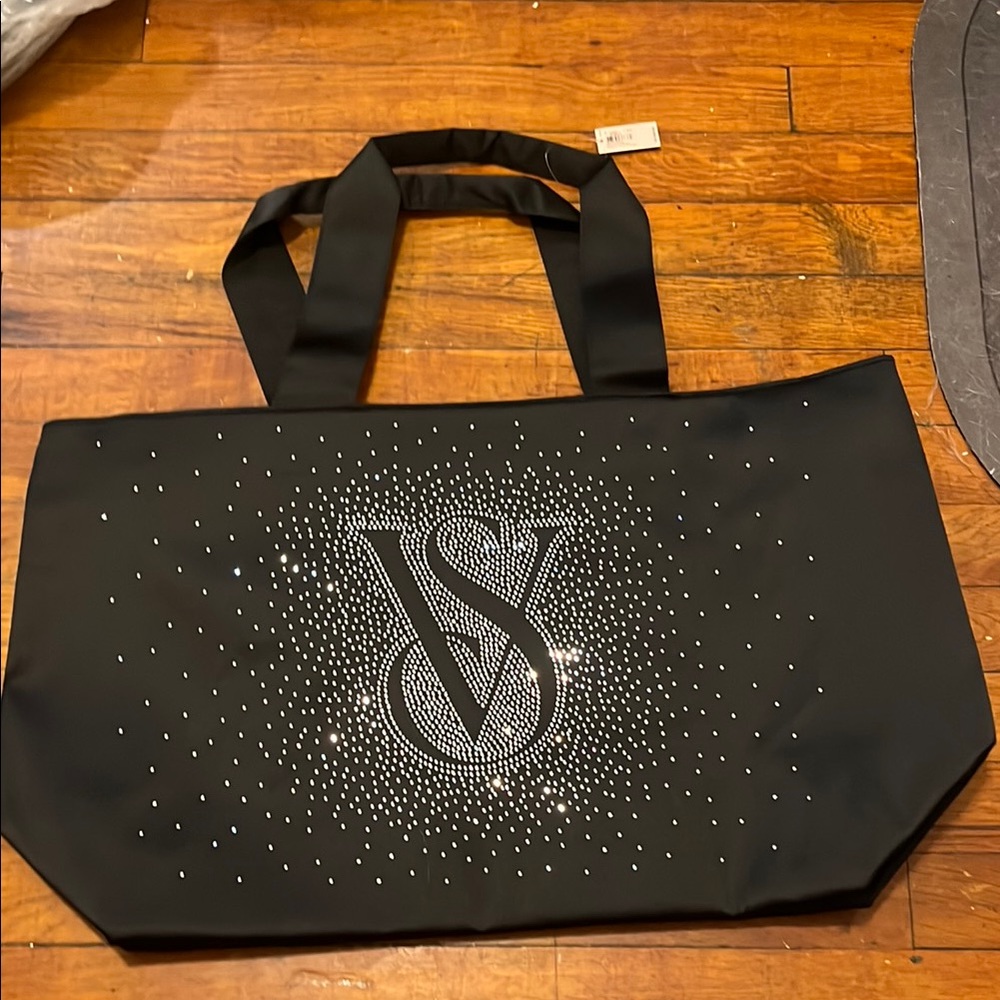 Victoria's Secret Black Tote with Silver Accents